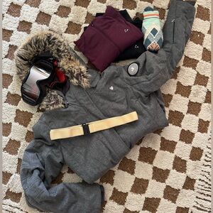 Ski Bundle with Obermeyer jacket, thermals, goggles, and belt